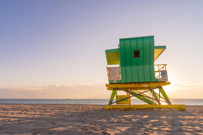 Lifeguard tower på Miami Beach.