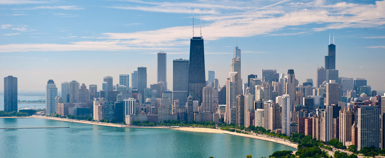 Staden Chicago sedd från ovan.