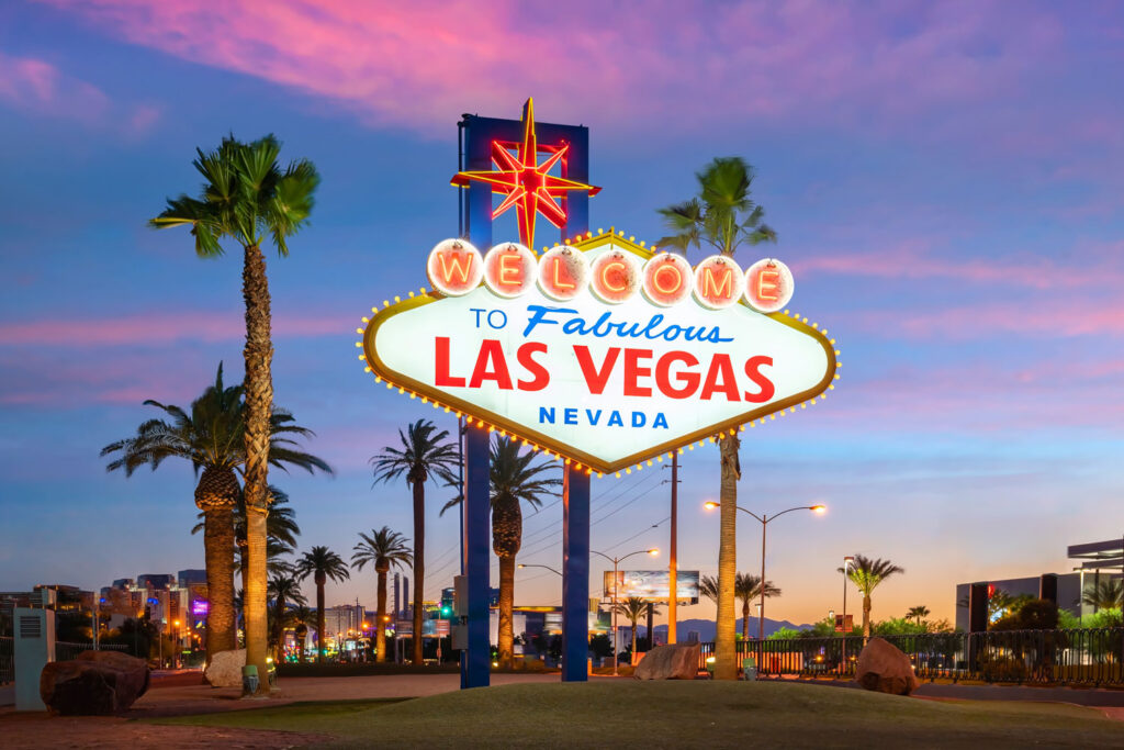 Las Vegas välkomstskylt, Nevada.
