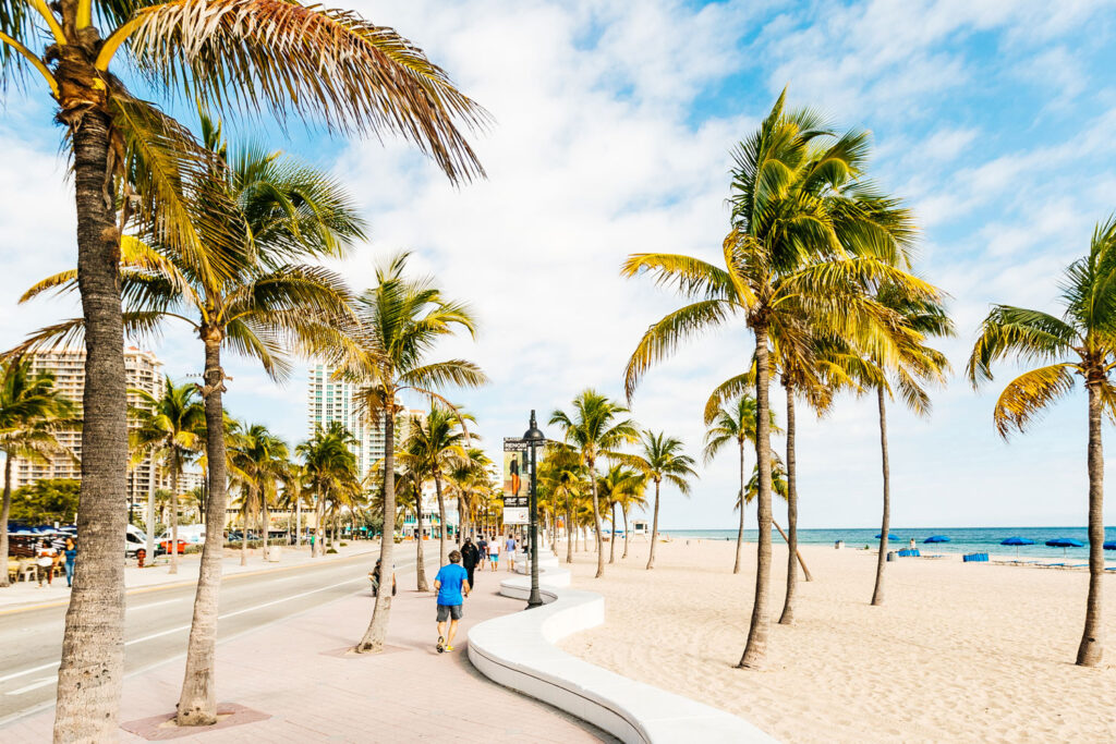 Strandpromenad i Fort Lauderdale.