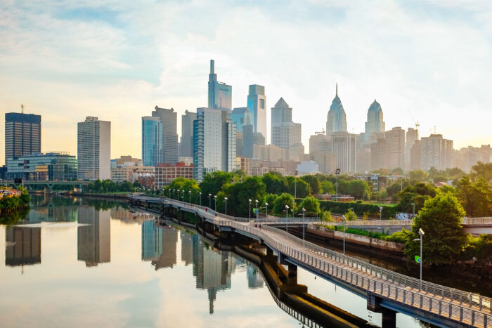 Skyline i Philadelphia, Pennsylvania.