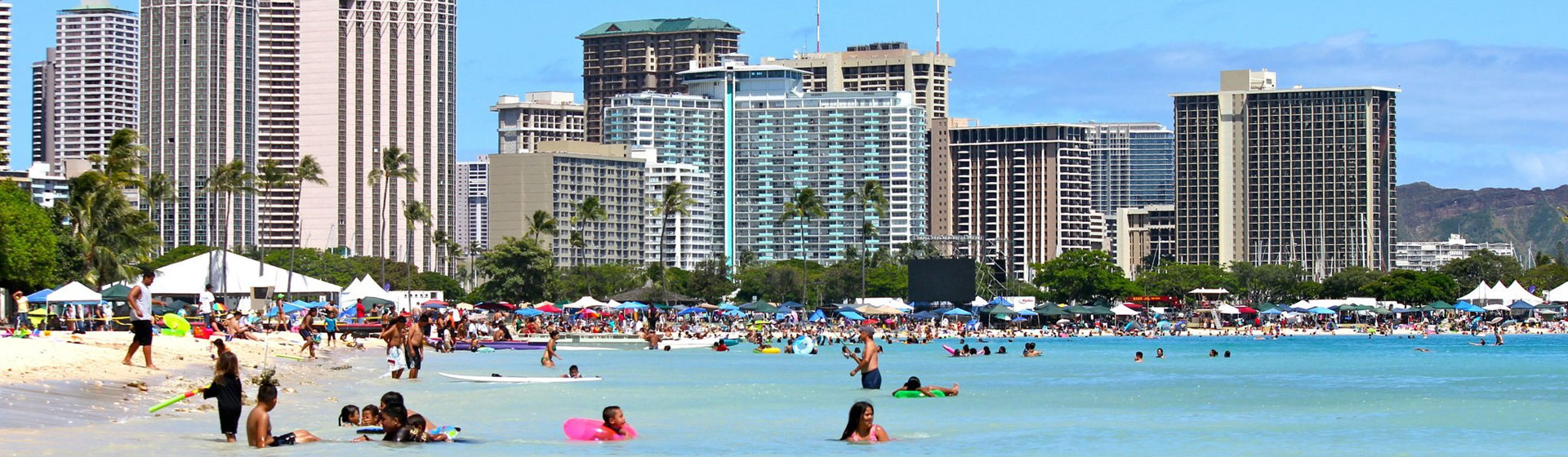 Waikiki Beach, Honolulu, Hawaii.