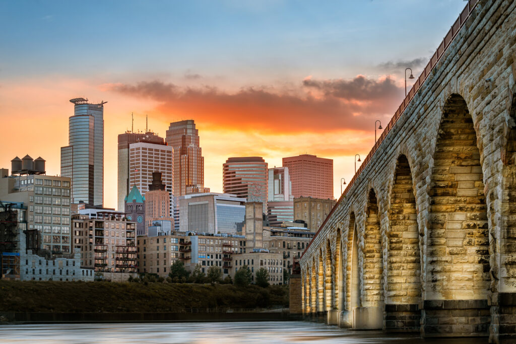 Stone Arch Bridge i Minneapolis, Minnesota.