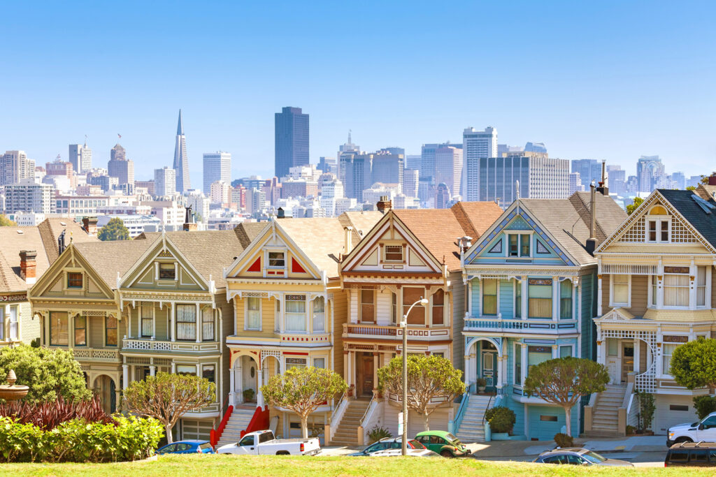 Painted Ladies i San Francisco., Kalifornien.