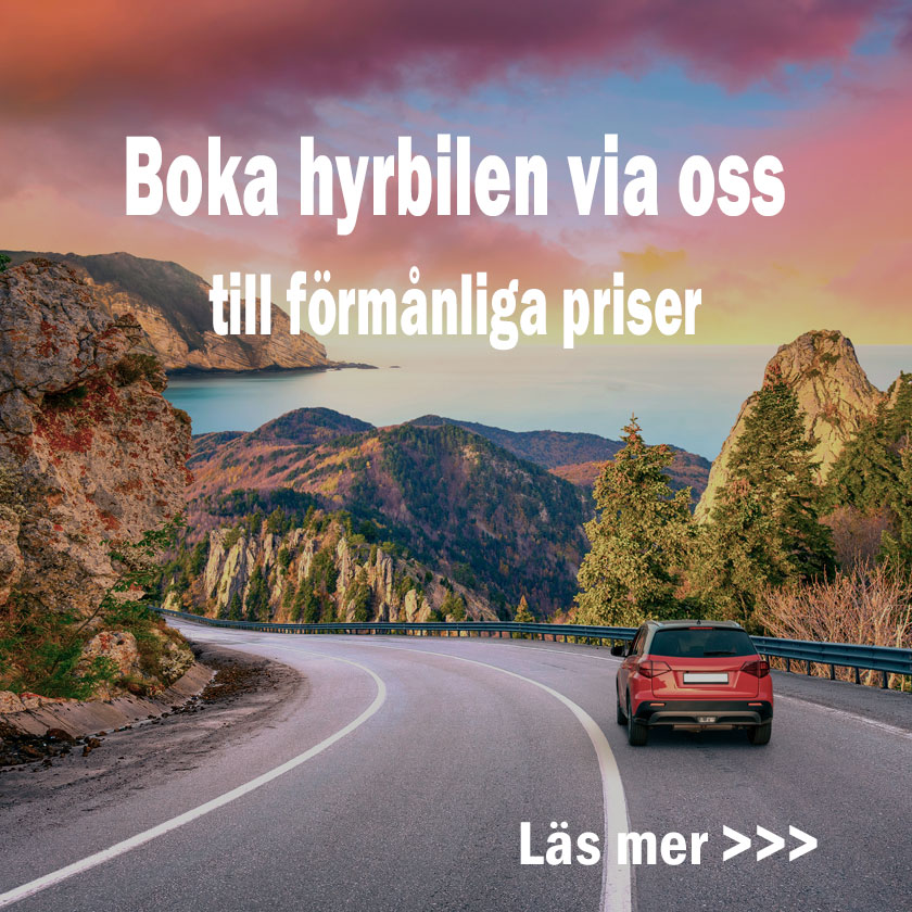 Boka hyrbilen via oss, förmånliga priser.