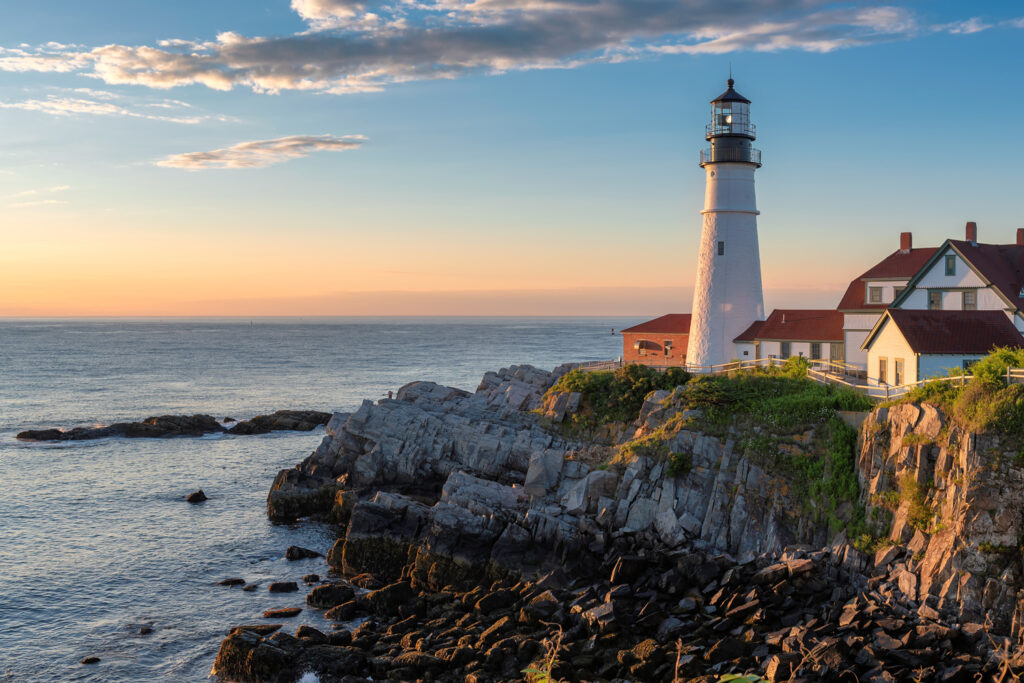Portland Head Lighthouse i Cape Elizabeth, Maine.