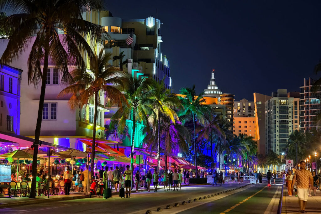 Ocean Drive i Miami Beach, Florida.