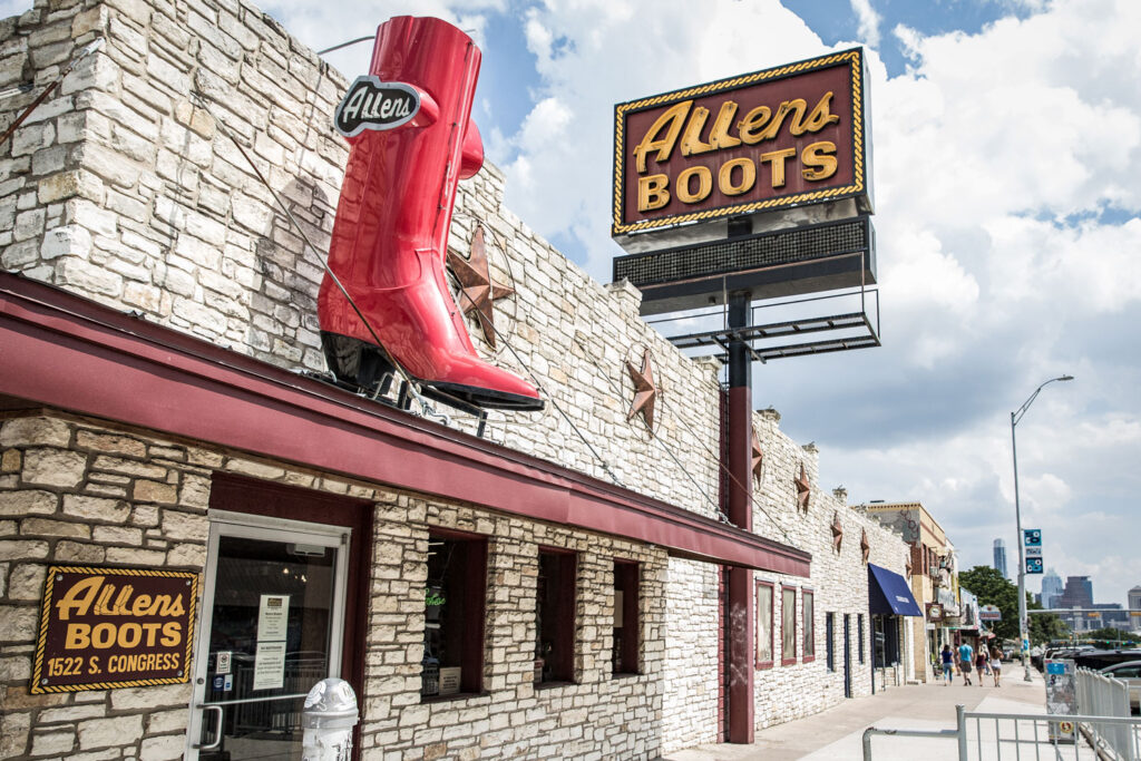 Allen Boots i Austin, Texas. Photo credit Travel Texas.